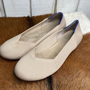 Rothy's Beige Flats with Blue Accent